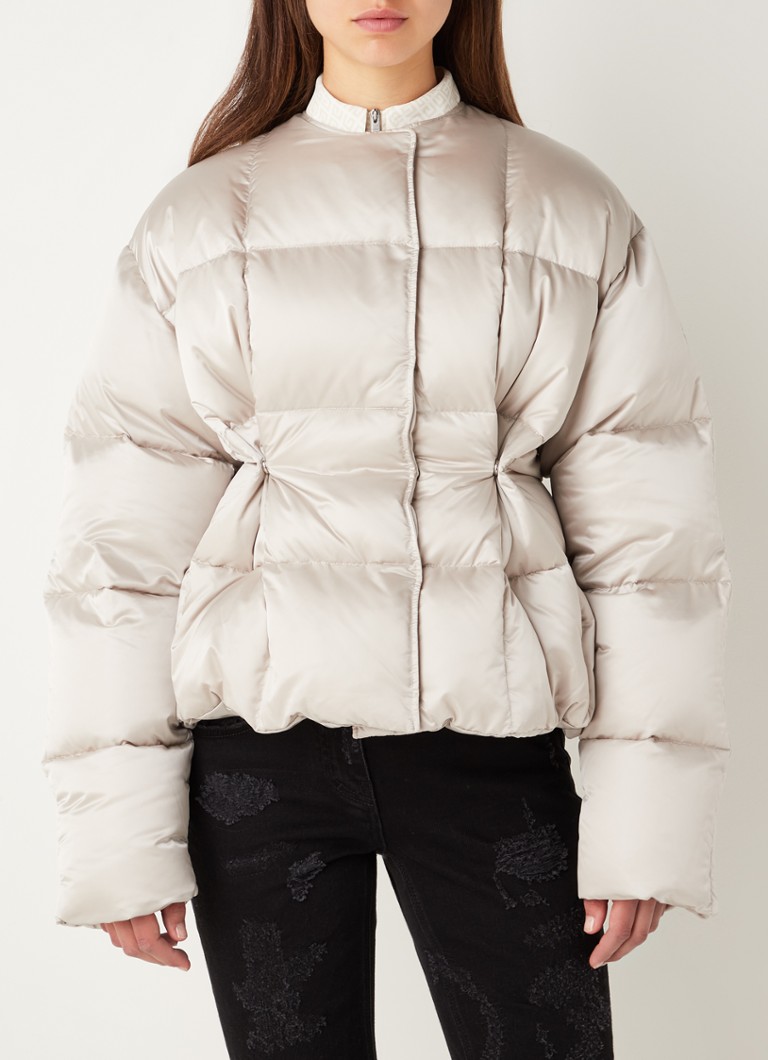 Monica Met name muziek Givenchy Puffer jas met donsvulling en knoopdetail • Lichtgrijs • de  Bijenkorf