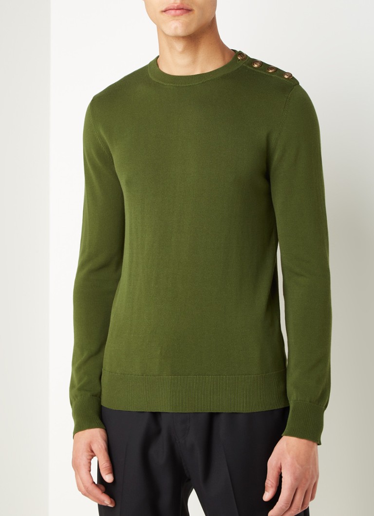 Givenchy Pullover met knoopdetail • Mosgroen • de Bijenkorf