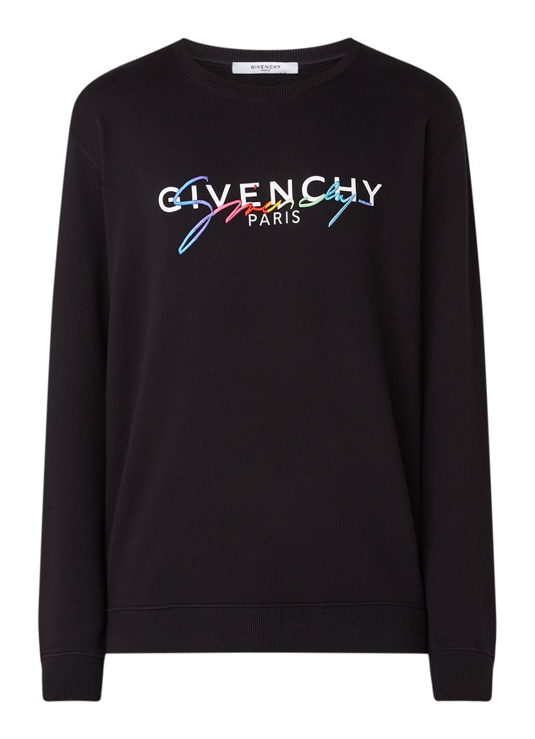stam vlees Schildknaap Givenchy Rainbow sweater met logoprint • Zwart • de Bijenkorf