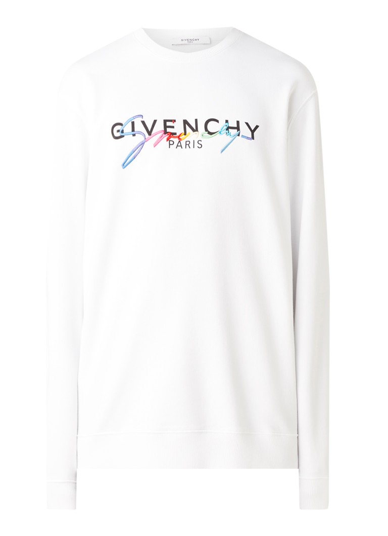 kleermaker Toelating Zielig Givenchy Rainbow sweater met logoprint • Wit • de Bijenkorf