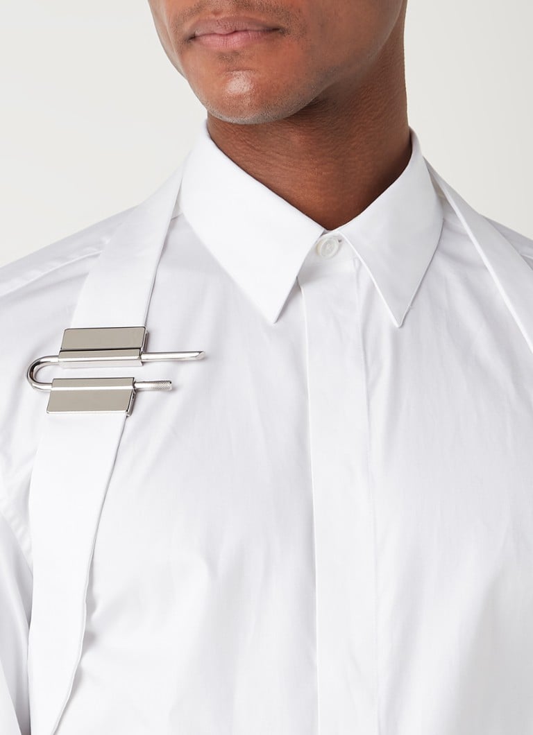 Kenmerkend Peregrination vrije tijd Givenchy Slim fit overhemd met harnas en sierslot • Wit • de Bijenkorf