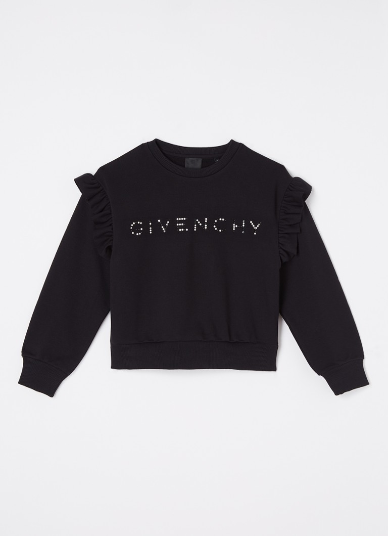 Handelsmerk Menagerry wekelijks Givenchy Sweater met imitatieparels en ruches • Zwart • de Bijenkorf