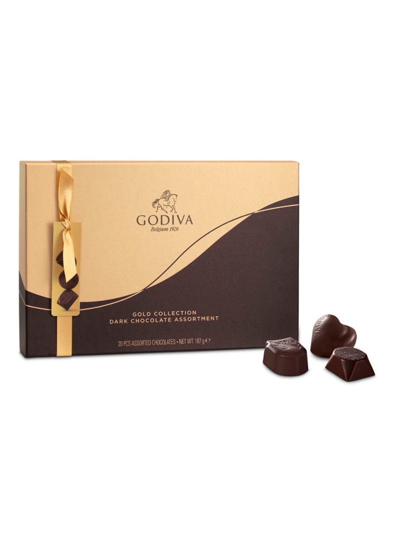 Godiva - Connoisseur All Dark bonbons 20 stuks - Geelgoud