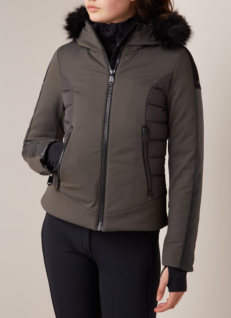 Goldbergh Kaja skijas met afneembare imitatiebontkraag • Donkergroen