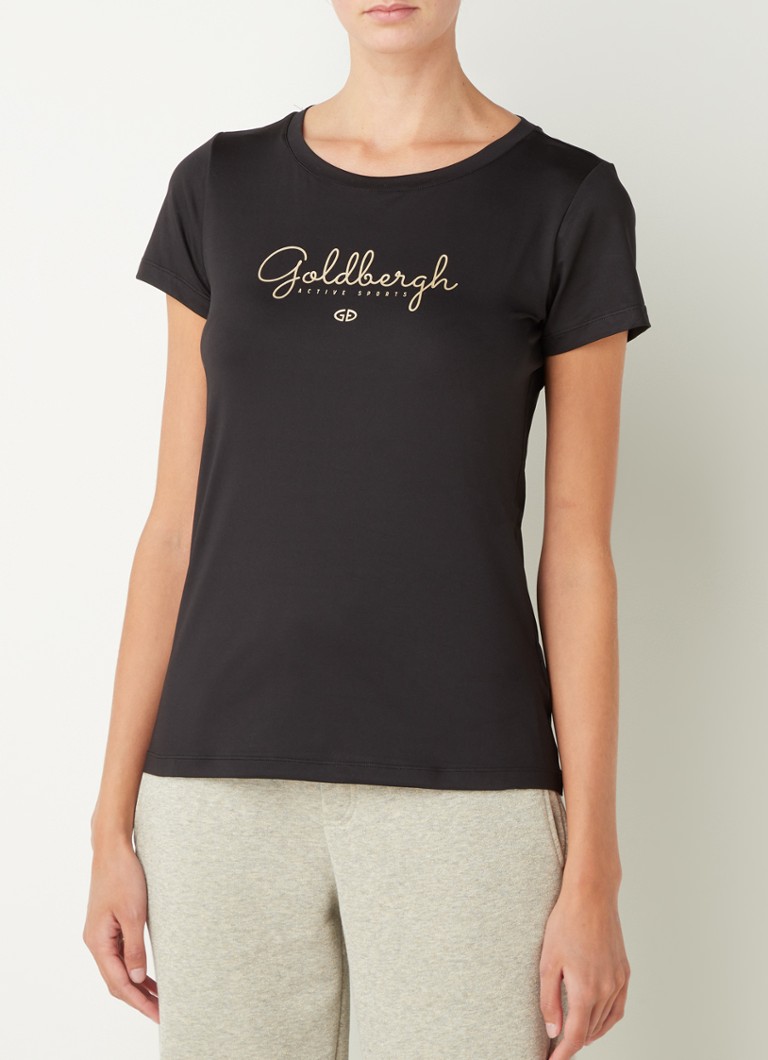 Goldbergh - Luz trainings T-shirt met logoprint - Zwart
