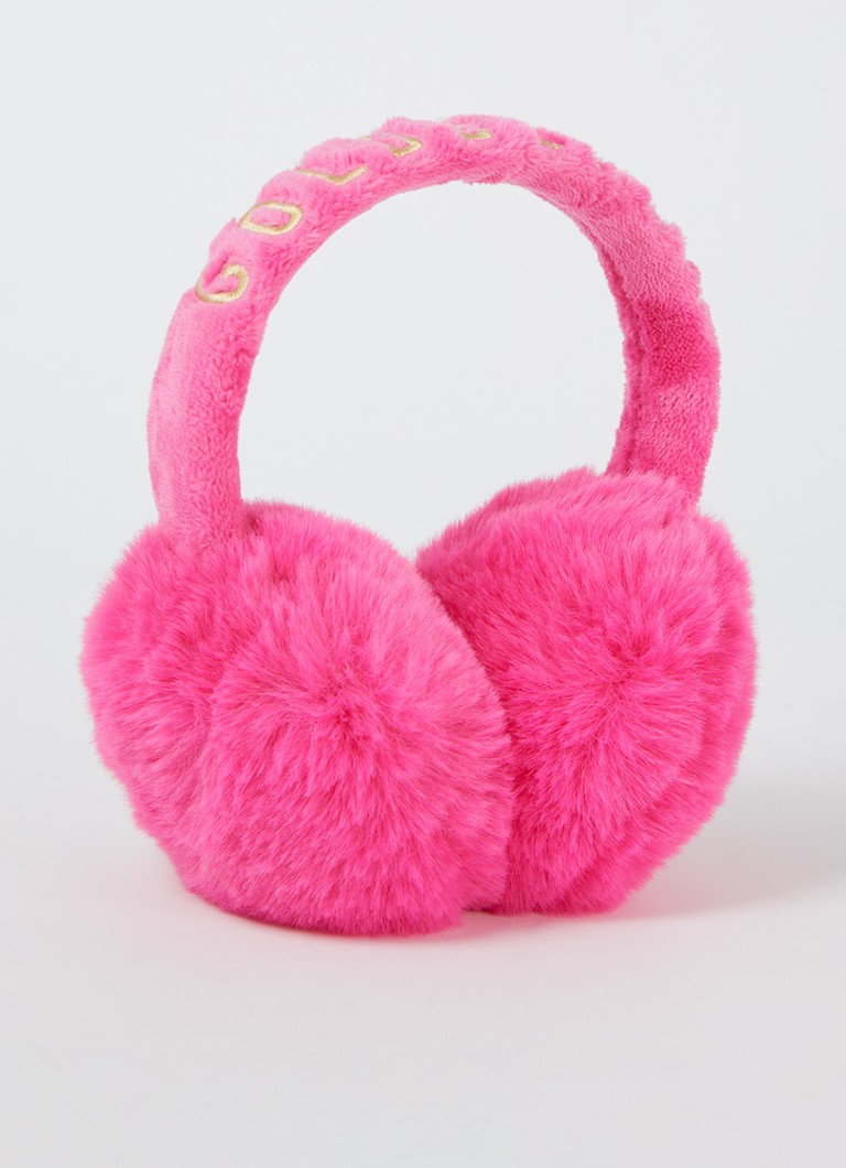 Goldbergh - Oorwarmers van imitatiebont met logoborduring - Fuchsia
