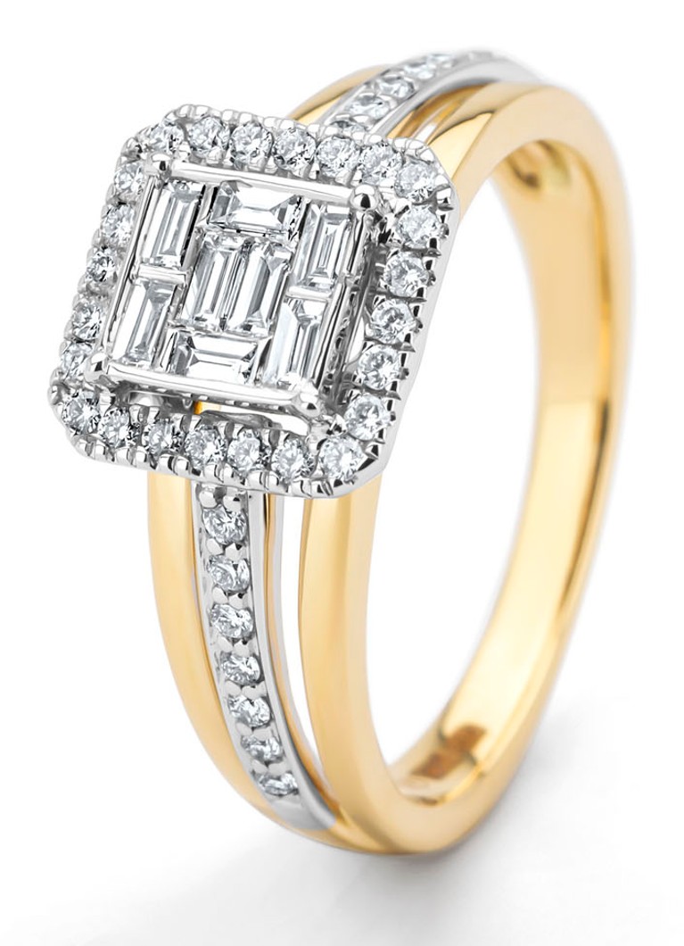 hoofdzakelijk analyseren kiespijn Gouden ring, 0.48 ct diamant, Caviar • Geelgoud • de Bijenkorf