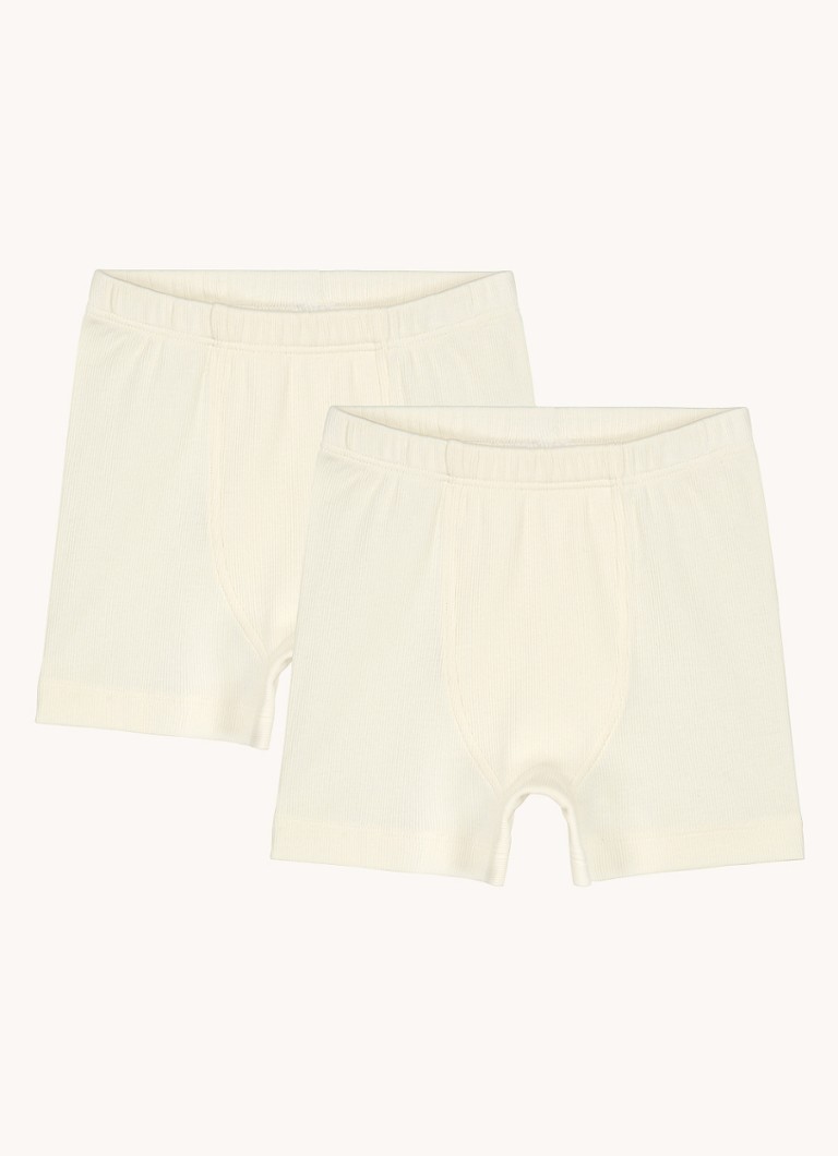 Gray Label - Boxer in biologische katoenblend in 2-pack - Gebroken wit