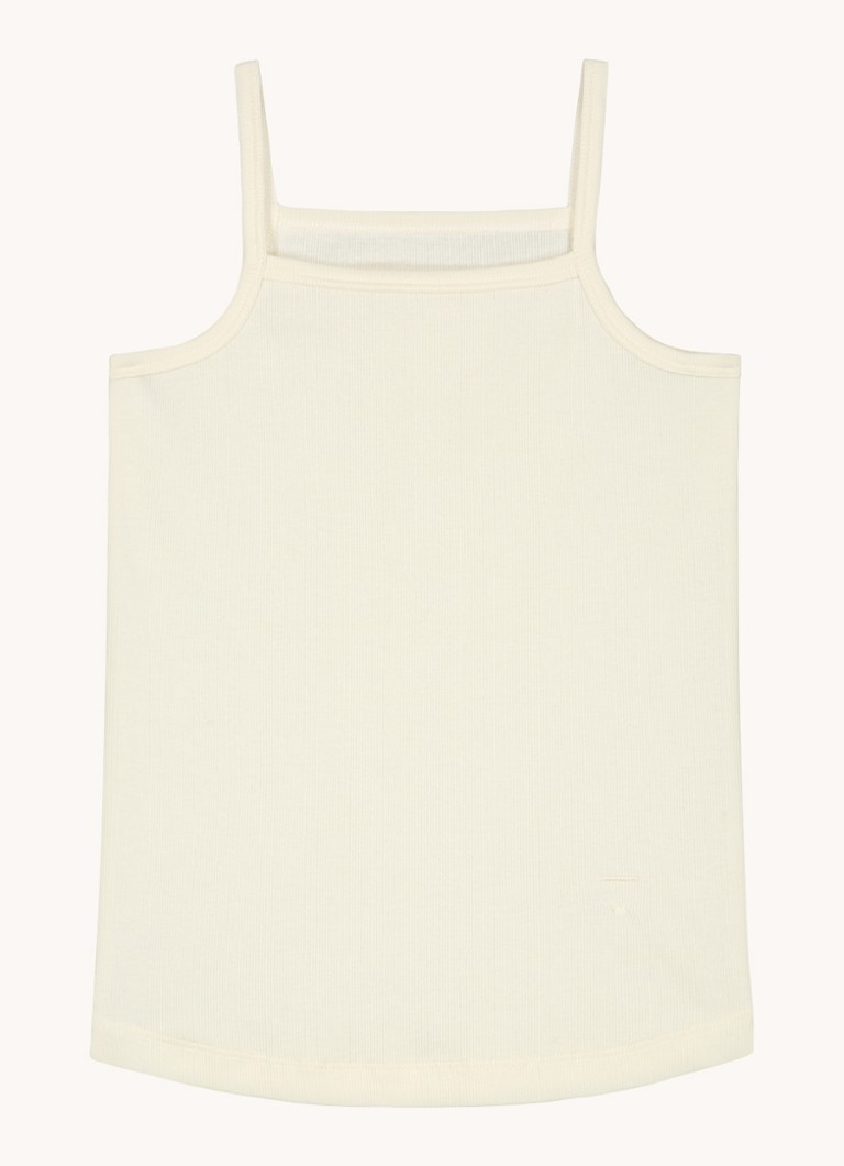 Gray Label - Ribgebreid singlet in biologische katoenblend 2-pack - Gebroken wit