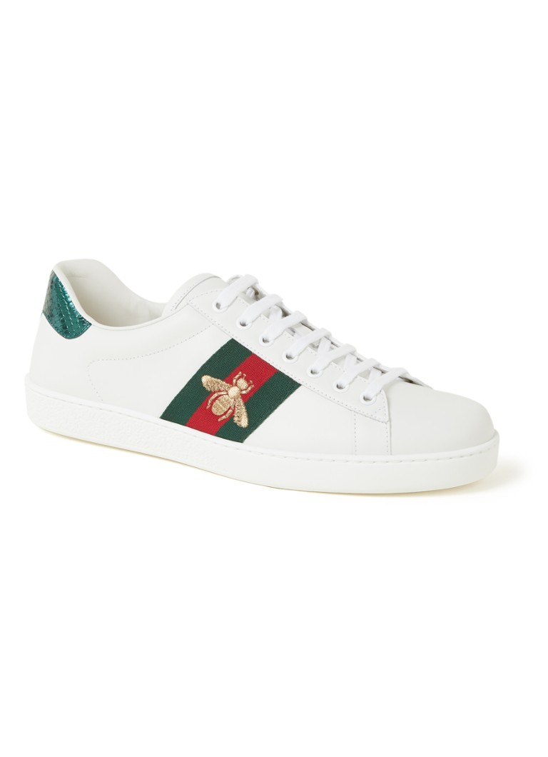 Herdenkings Oproepen premier Gucci Ace sneaker van leer met borduring • Wit • de Bijenkorf