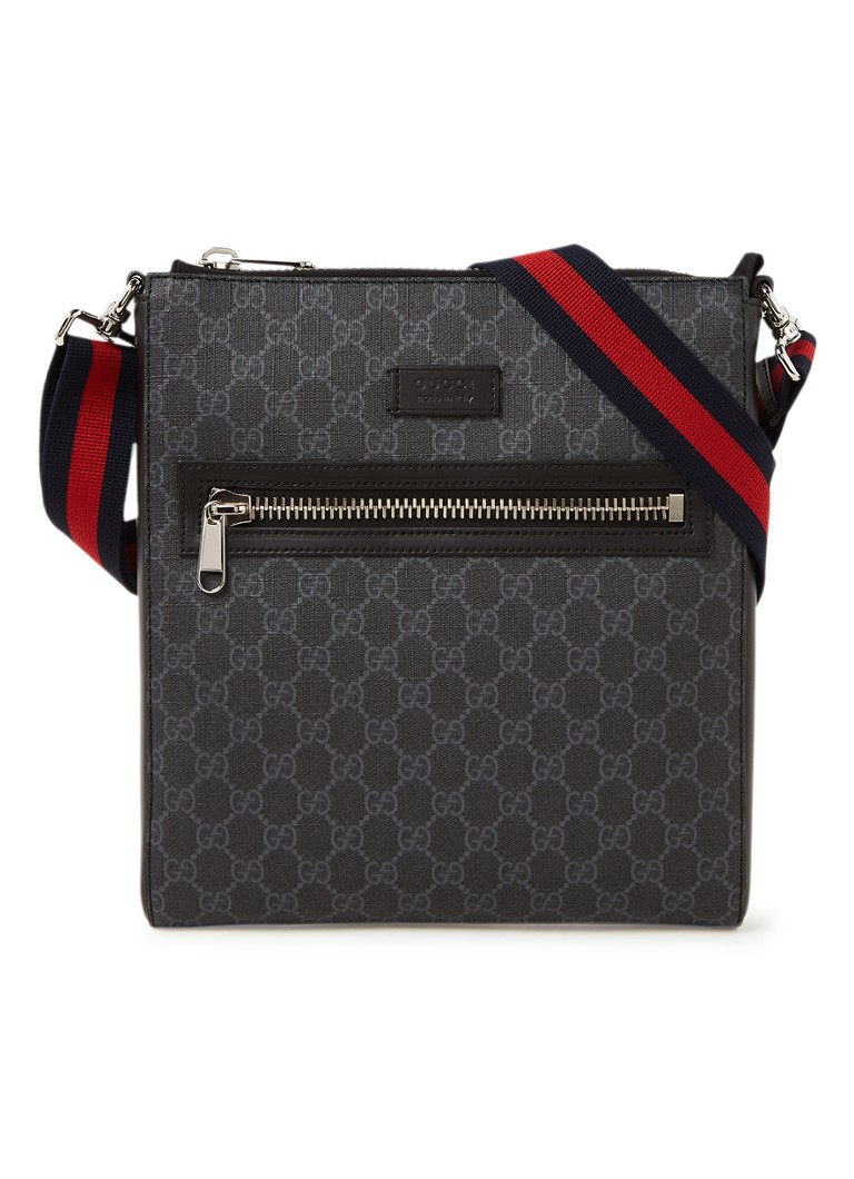 Kruipen Tijdreeksen overeenkomst Gucci Black Messenger crossbodytas met leren details • Zwart • de Bijenkorf