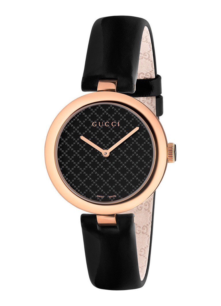 Roos Versterker vitaliteit Gucci Diamantissima horloge YA141401 • Zwart • de Bijenkorf