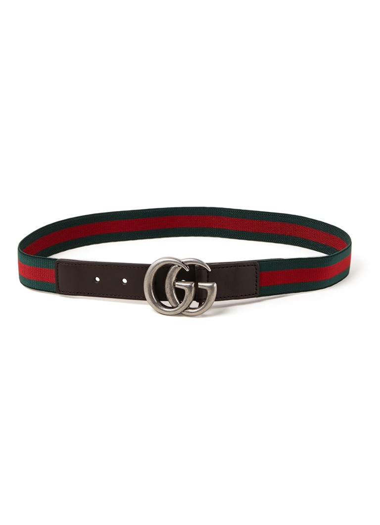 rollen Kwadrant betrouwbaarheid Gucci Elastische riem met leren details • Groen • de Bijenkorf