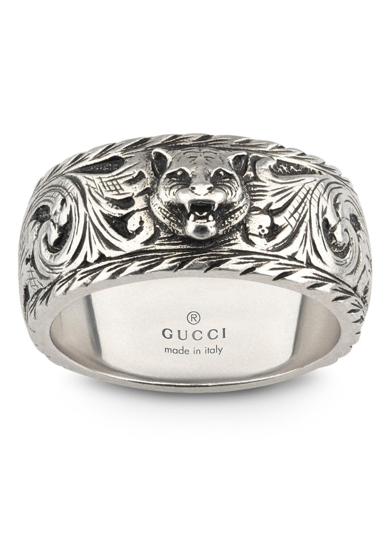 Smash lassen Proficiat Gucci Feline Head ring van zilver • Zilver • de Bijenkorf