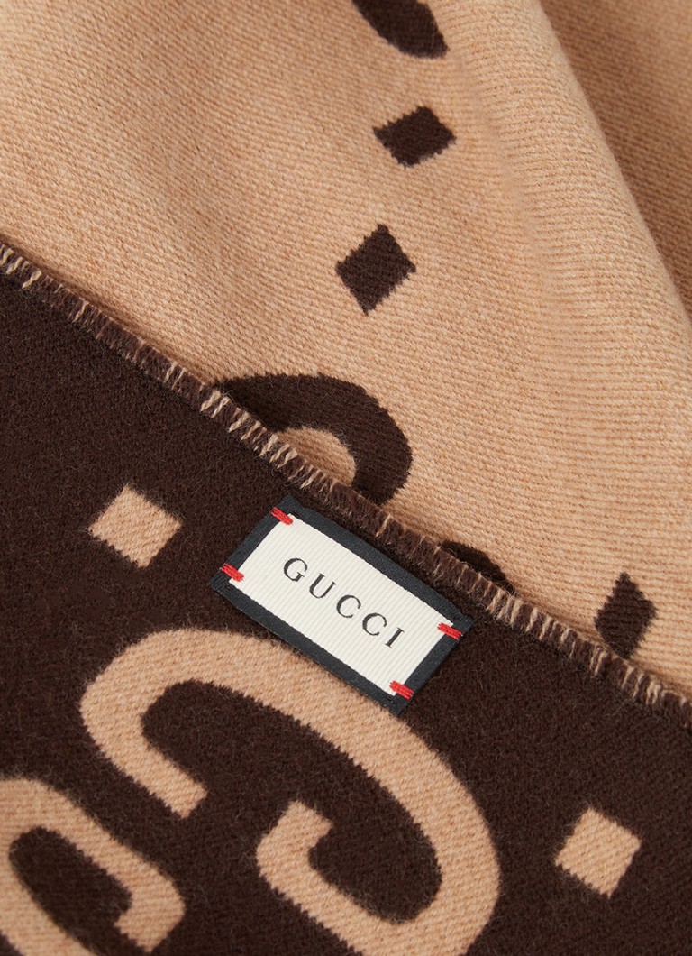 Trouw tegenkomen Luik Gucci GG sjaal met jacquard dessin • Bruin • de Bijenkorf