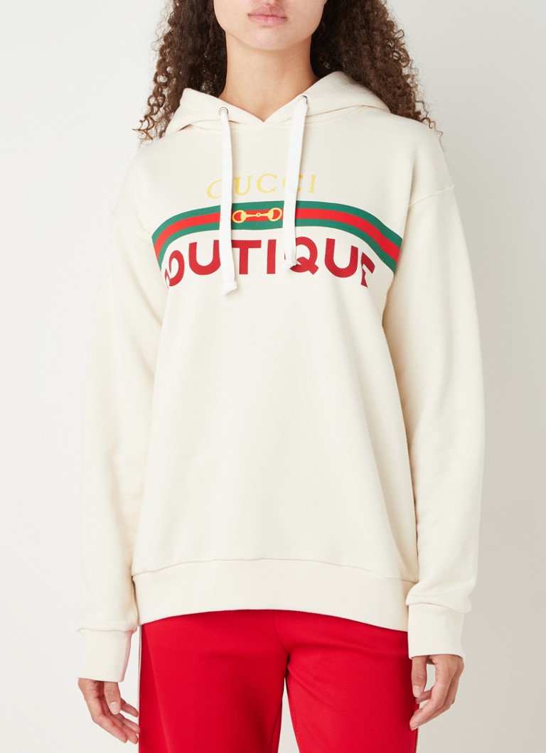 Gucci Hoodie met logoprint • Creme • de Bijenkorf
