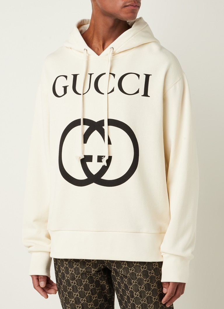 Gucci Hoodie met logoprint • Creme • de Bijenkorf