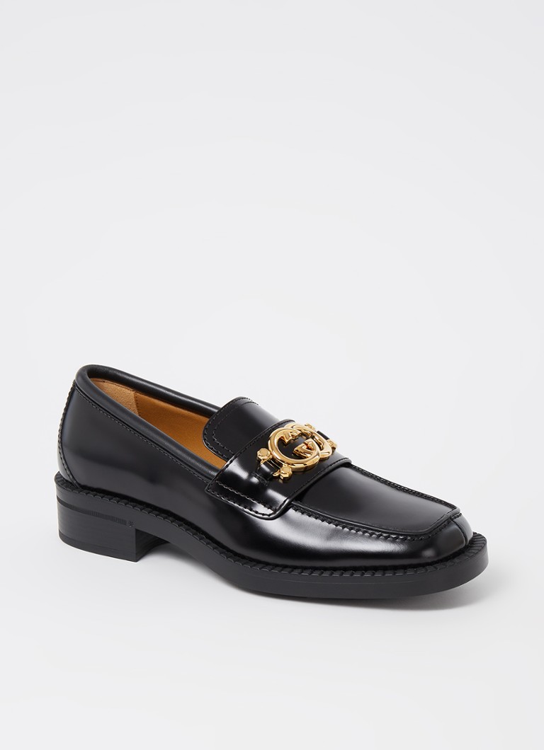 Gucci Loafer van leer met logo • Zwart • de Bijenkorf