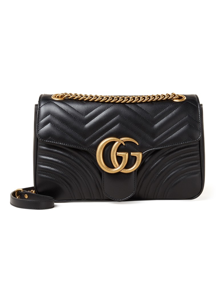 Wet en regelgeving Facet geur Gucci Marmont MD crossbodytas van leer • Zwart • de Bijenkorf