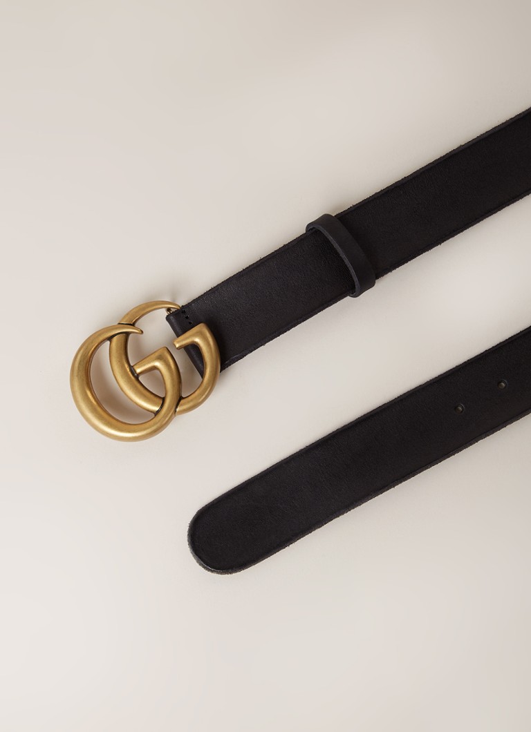 Effectiviteit toetje uitdrukken Gucci Marmont riem van leer met logo • Zwart • de Bijenkorf