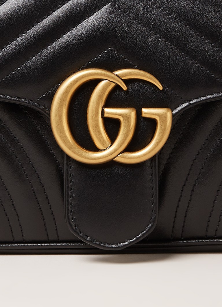 Gucci Marmont Small schoudertas van leer met doorgestikte details • • de