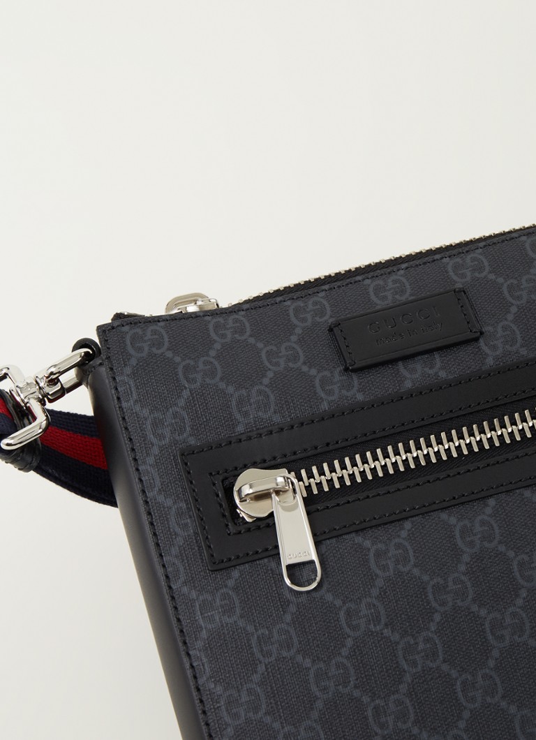 Gucci Messenger schoudertas van canvas met logoprint Zwart • de