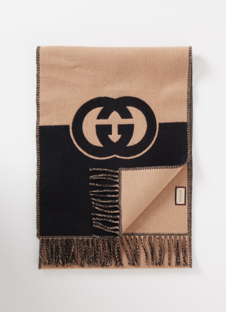 Gucci Sjaal in met logo 32 cm • Lichtbruin • Bijenkorf