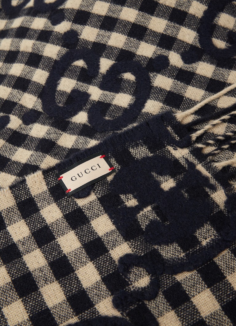 Bewusteloos Geavanceerd Investeren Gucci Sjaal van wol 35 x 220 cm • Donkerblauw • de Bijenkorf