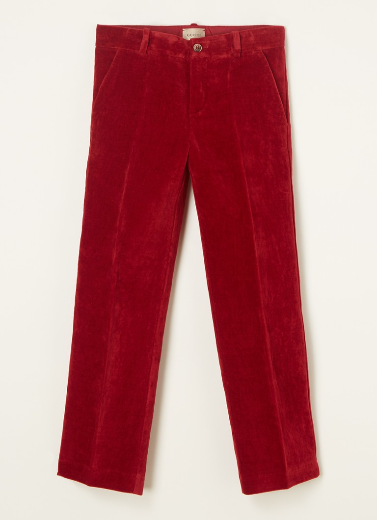 Gucci - Slim fit pantalon van fluweel - Rood