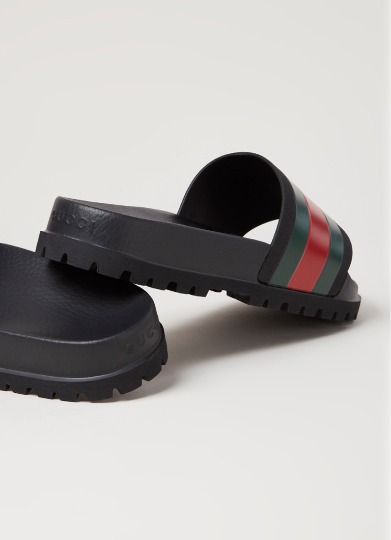 Werkwijze hoek Port Gucci Slipper met Web detail • Zwart • de Bijenkorf