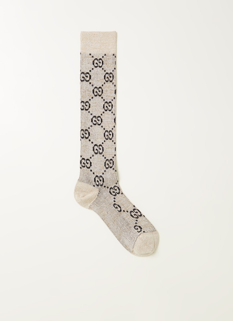 Gucci - Sokken met logoprint en lurex - Creme
