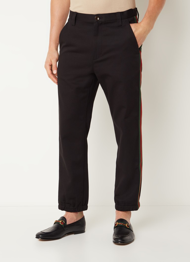 Gucci - Tapered fit broek met streepdetail - Zwart
