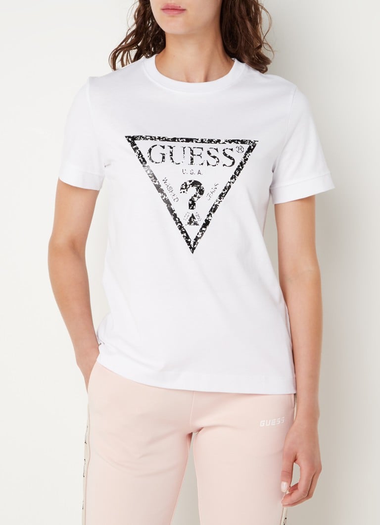 GUESS - Alesha T-shirt met logoprint - Wit