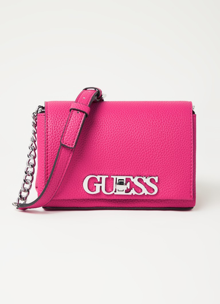 GUESS Uptown Chic Mini crossbodytas met logo • Fuchsia • de Bijenkorf