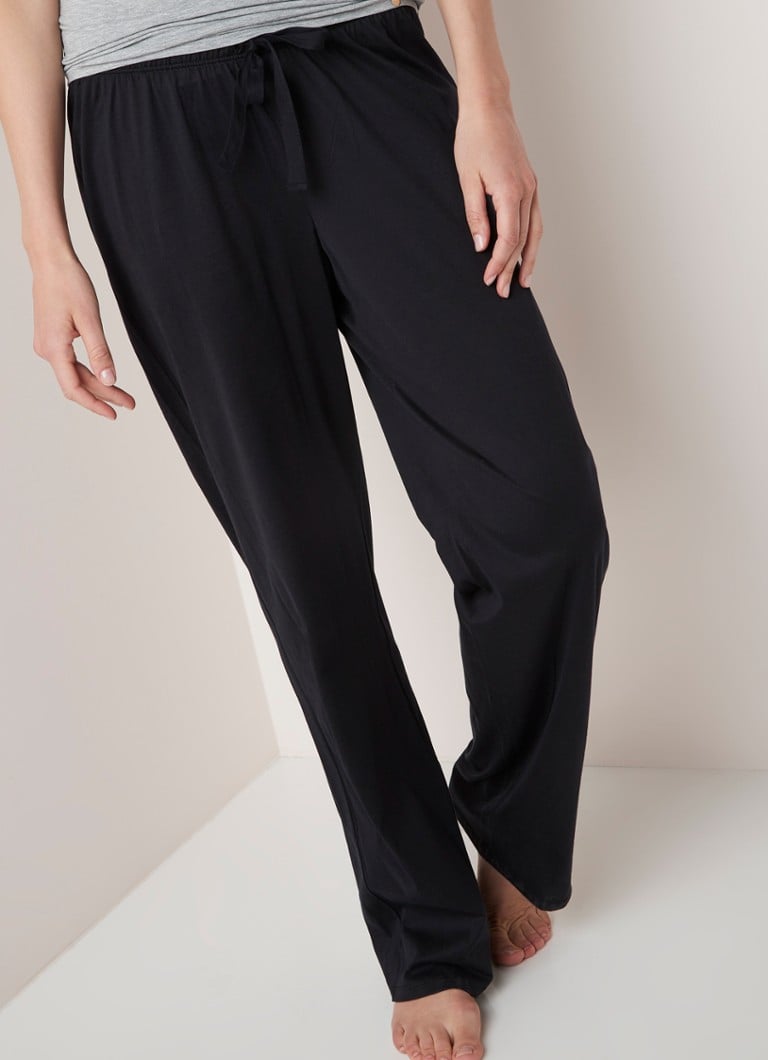 Hanro - Pyjamabroek van katoen met tunnelkoord - Zwart