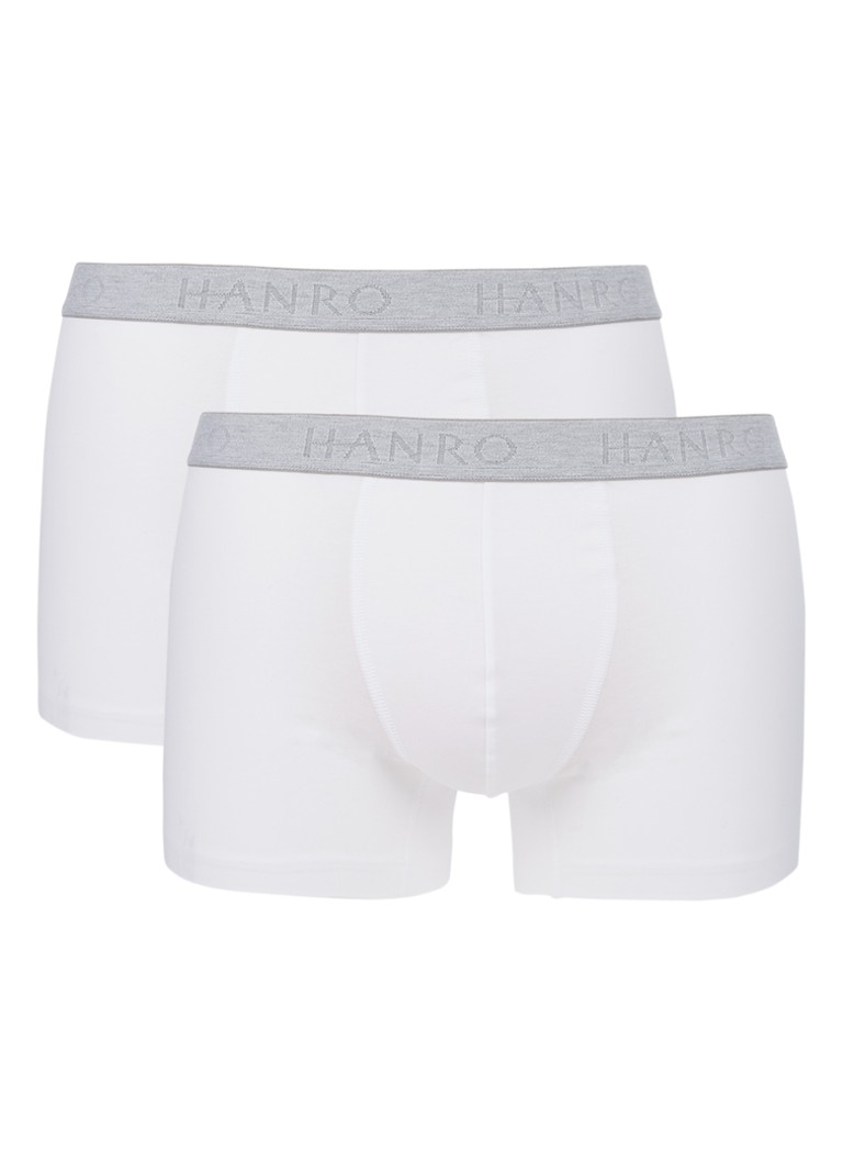 Hanro - Trunk Cotton Essentials boxershorts in uni in 2-pack - Wit