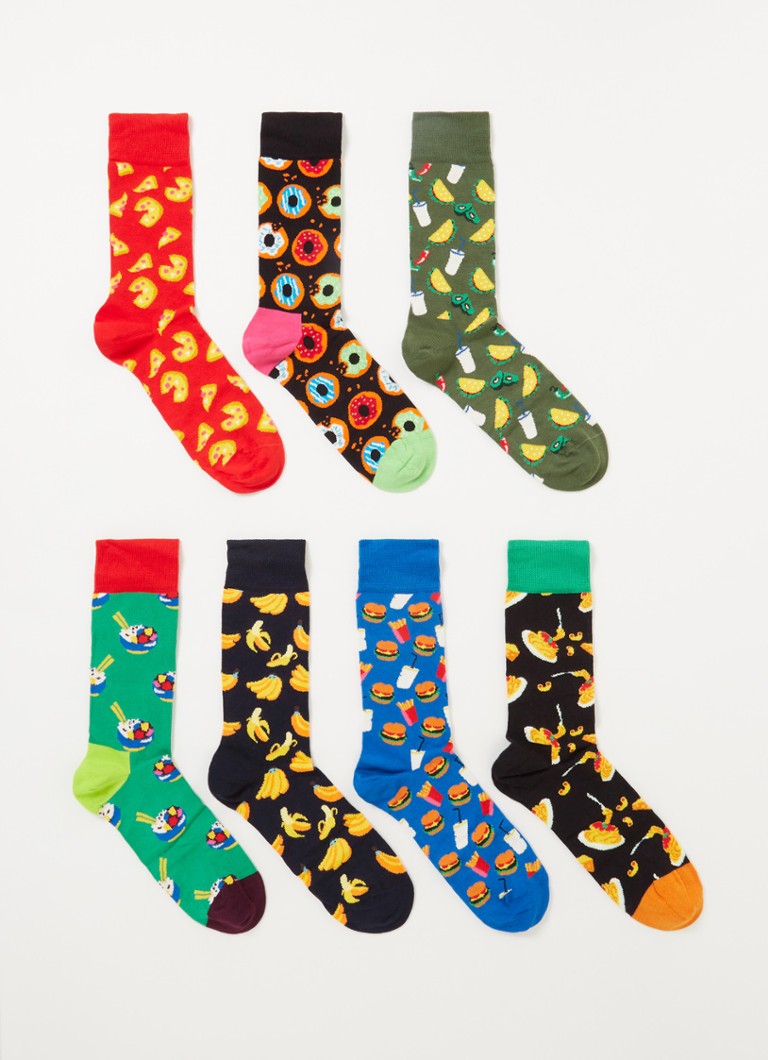Happy Socks 7 Days Of Food sokken in 7pack giftbox • Multicolor • de