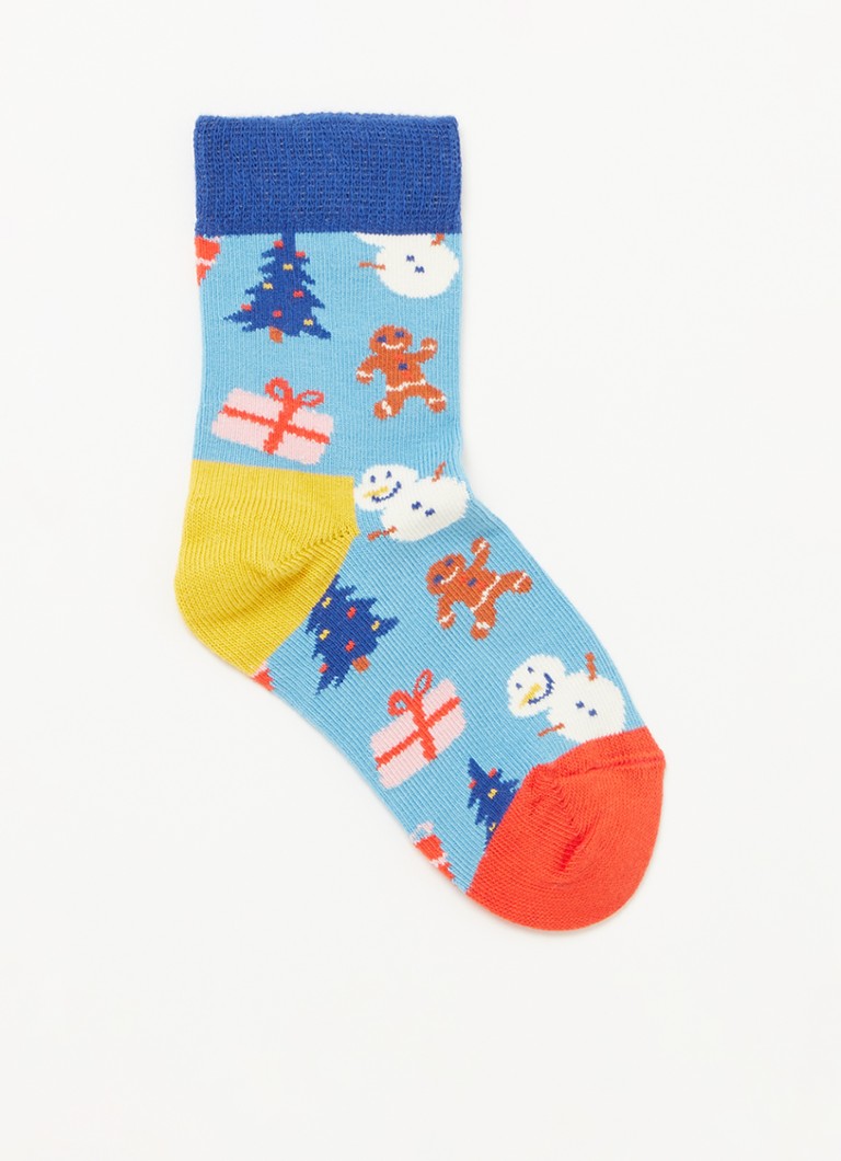 Happy Socks - Bring it on sokken met print - Lichtblauw