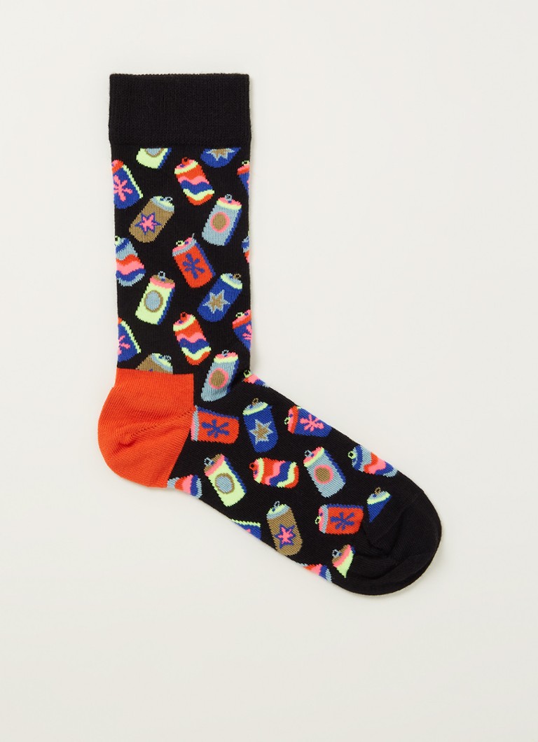 Happy Socks - Can sokken met print - Zwart
