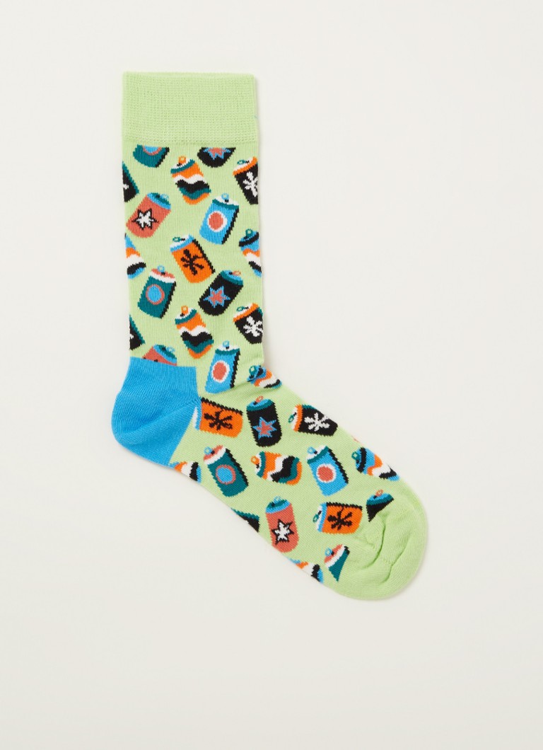 Happy Socks - Can sokken met print - Lichtgroen
