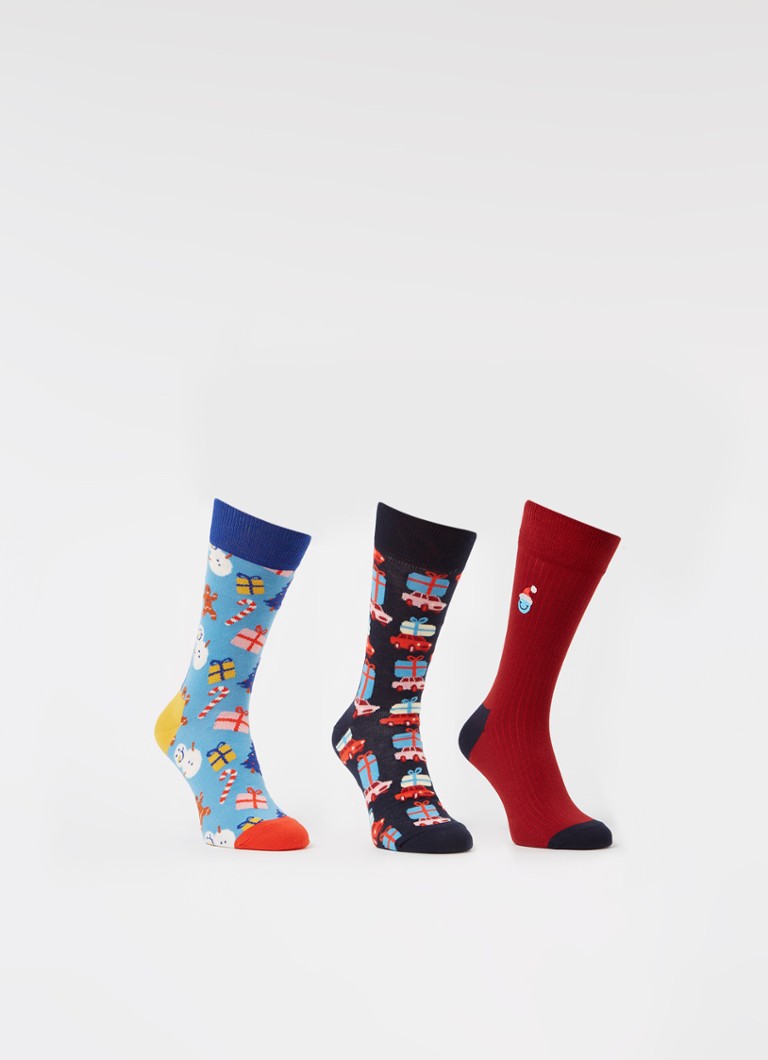 debijenkorf.nl | Decoration Time socks with print in a 3-pack gift box