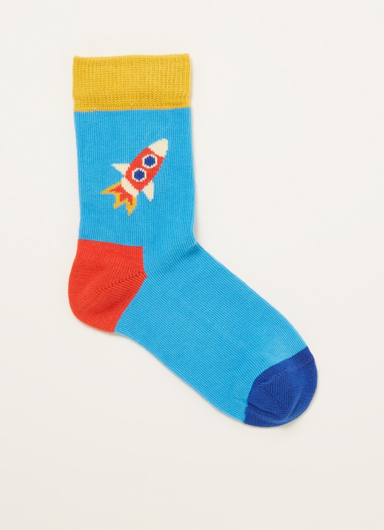 Happy Socks - Rocket sokken met print - Blauw