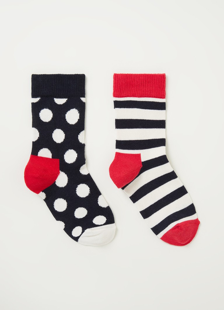 Happy Socks - Sokken met print in 2-pack - Donkerblauw