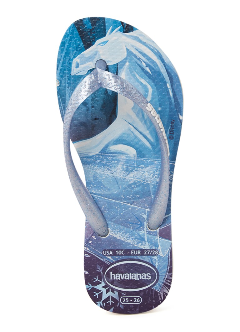 Oh Doorzichtig genezen Havaianas Frozen Slim slipper met logo • Blauw • de Bijenkorf