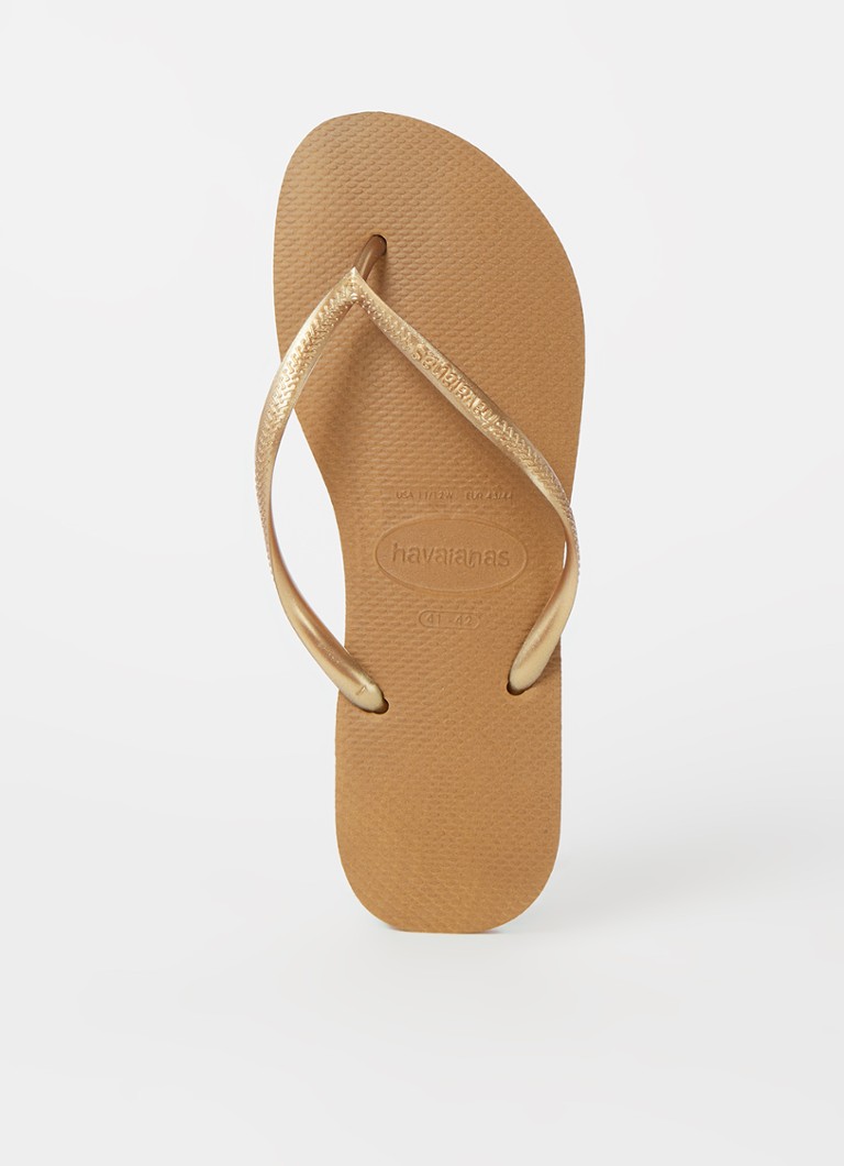 supermarkt boezem Dicteren Havaianas Slim slipper met logo • Brons • de Bijenkorf