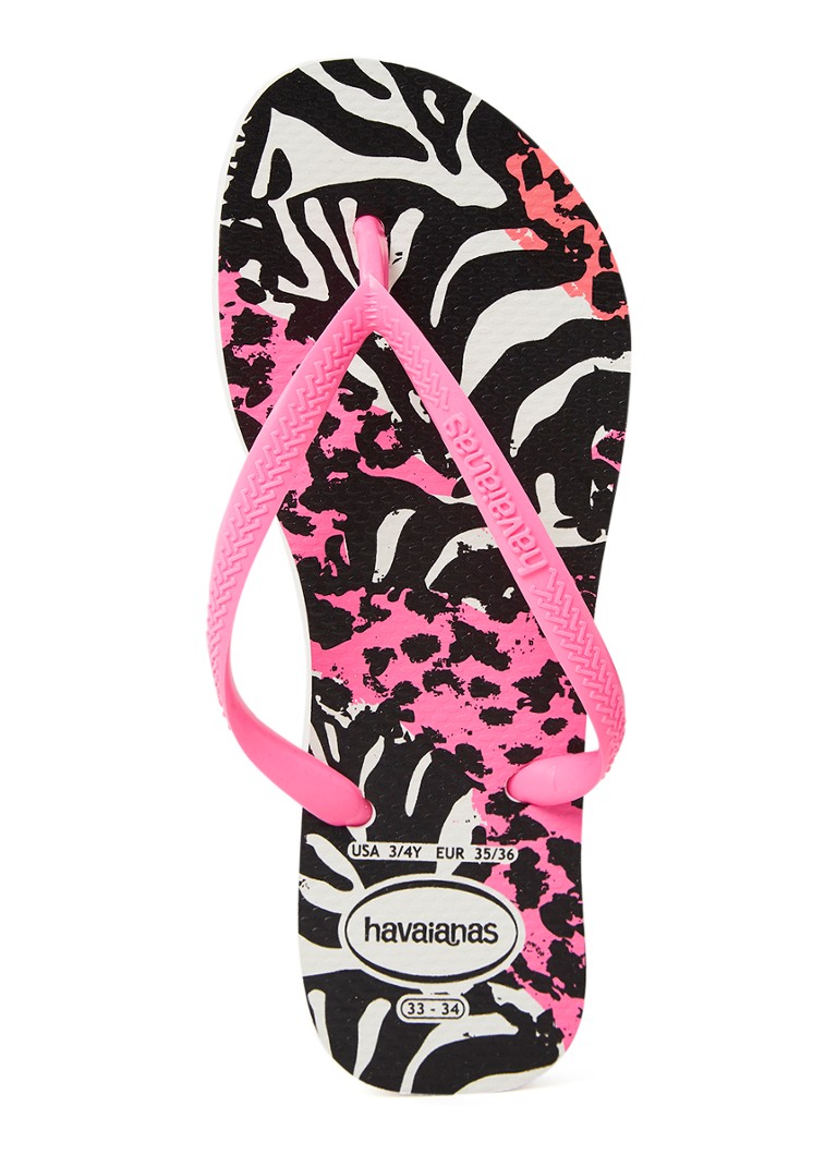 Proficiat Adolescent stil Havaianas Slim slipper met logo • Fuchsia • de Bijenkorf