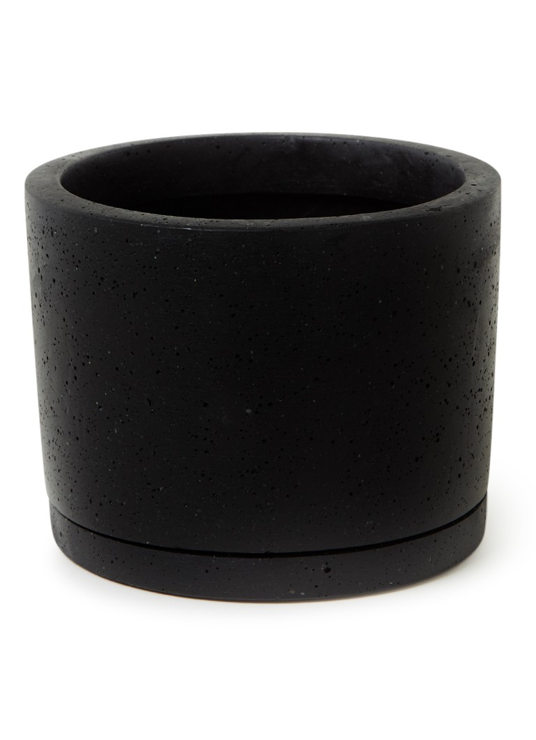 Hay Plant Pot bloempot met schotel voor binnen 18,5 cm • Zwart • de