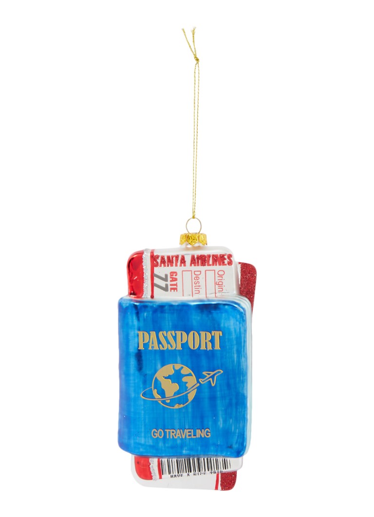 HD Collection - Passport kersthanger 14 cm - Blauw