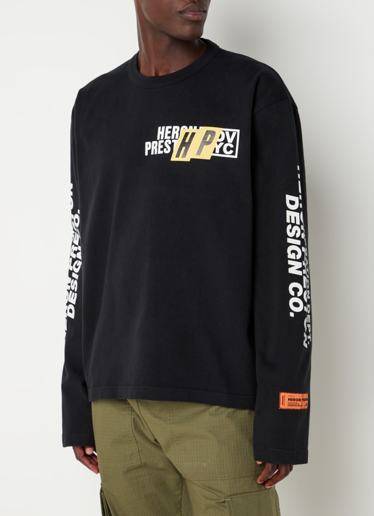 Heron Preston Real Estate longsleeve met front en backprint • Zwart