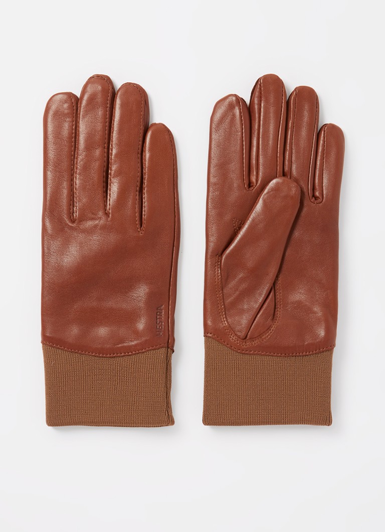 Hestra - Adrienne handschoenen van leer - Roodbruin